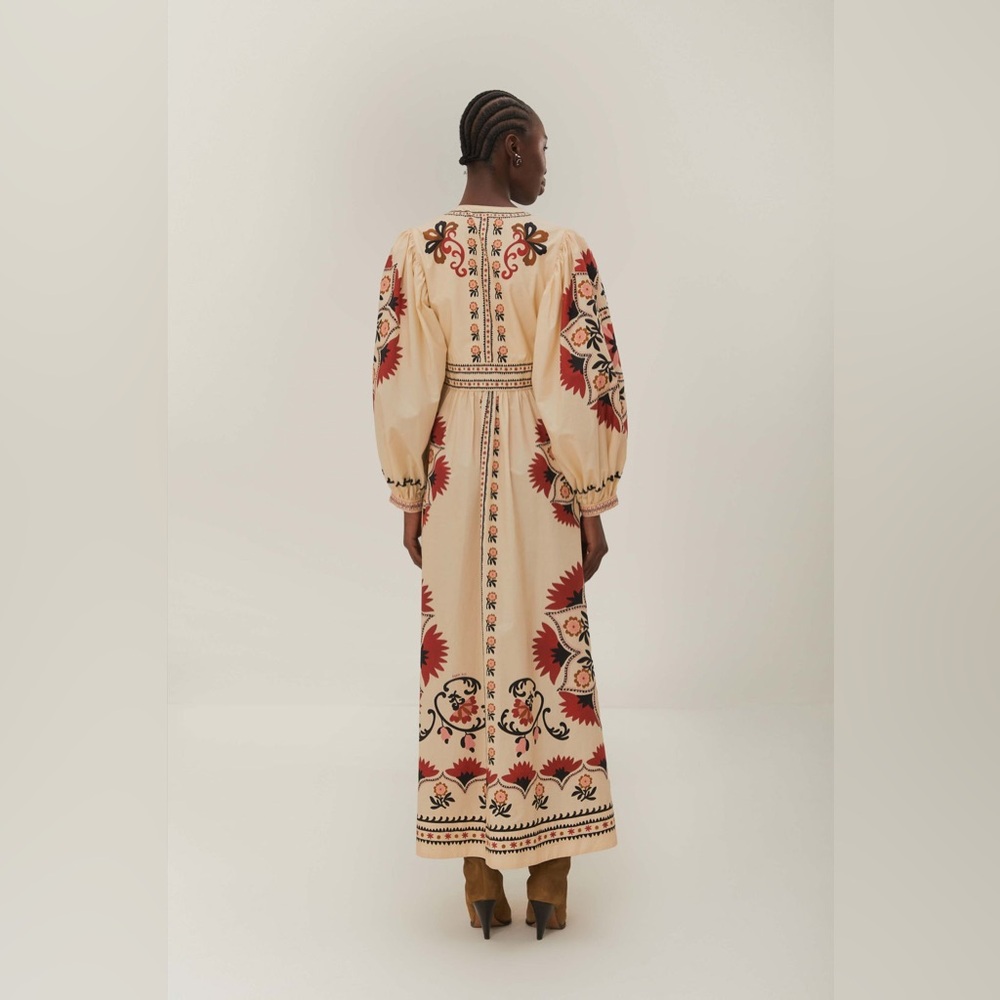 NWT Farm Rio Cream Cashew Mandala Maxi Dress - Picture 7 of 16